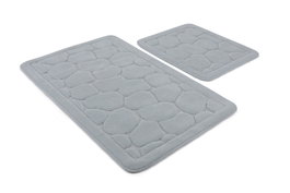 Mijölnir Juego de Alfombrillas de Baño de Algodón Lino - Blue, 2 Piezas